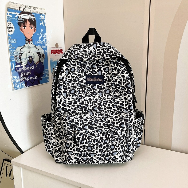 Σακίδιο από νάιλον με λεοπάρ σχέδιο, ultra-light, ιμάντες με αερόσφυξη, επένδυση πολυεστέρα