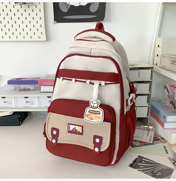 Ученическа раница от найлон, дишащ дизайн, подплата от полиестер, унисекс, подходяща за ученици от средното училище и нагоре