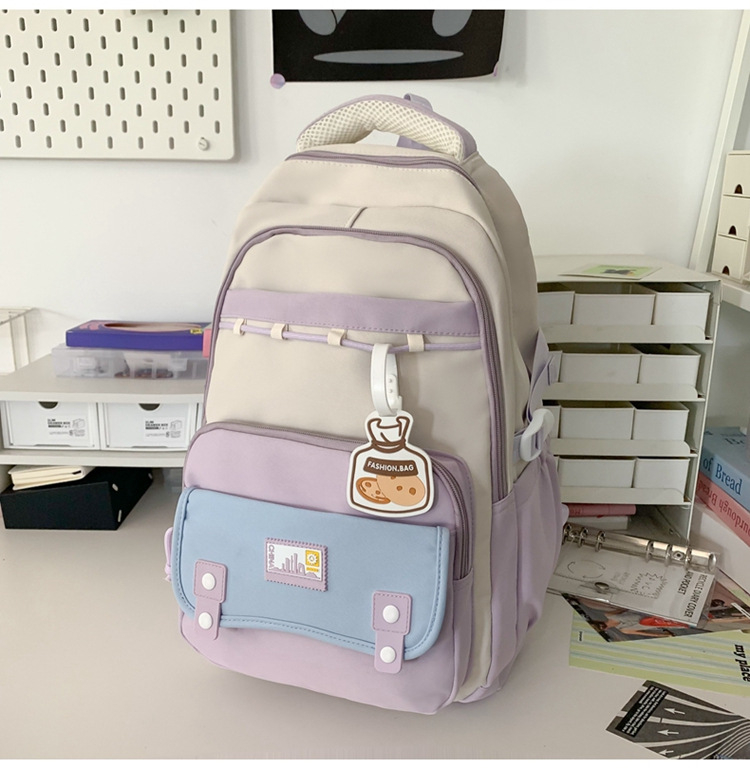 Ученическа раница от найлон, дишащ дизайн, подплата от полиестер, унисекс, подходяща за ученици от средното училище и нагоре