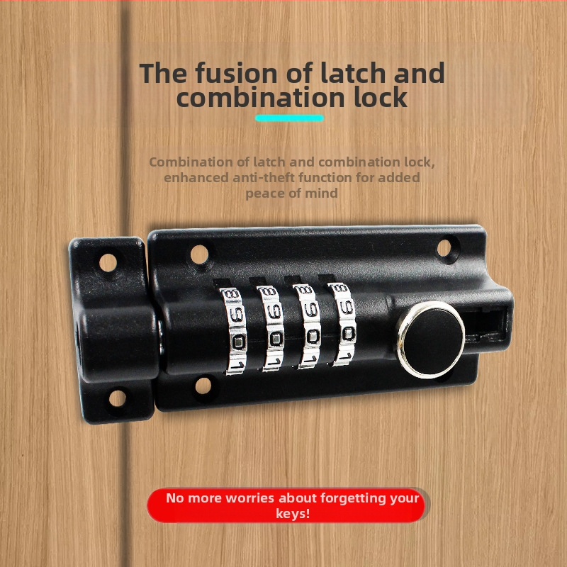 Password latch lock от цинкова сплав – монтаж без пробиване, водоустойчив и ръждоустойчив външен болт за дървени врати