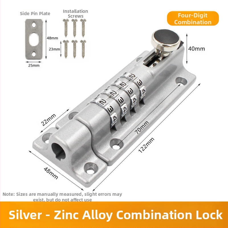 Κλειδαριά με κωδικό latch από κράμμα ψευδαργύρου – εγκατάσταση χωρίς διάτρηση, αδιάβροχη και ανθεκτική στη διάβρωση, εξωτερικός bolt για ξύλινες πόρτες