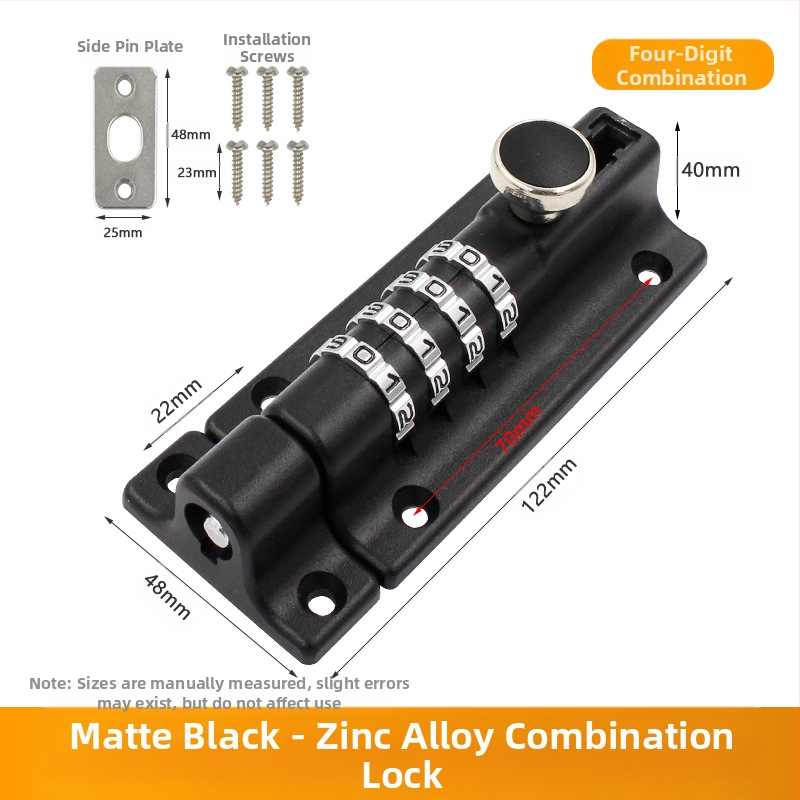 Κλειδαριά με κωδικό latch από κράμμα ψευδαργύρου – εγκατάσταση χωρίς διάτρηση, αδιάβροχη και ανθεκτική στη διάβρωση, εξωτερικός bolt για ξύλινες πόρτες