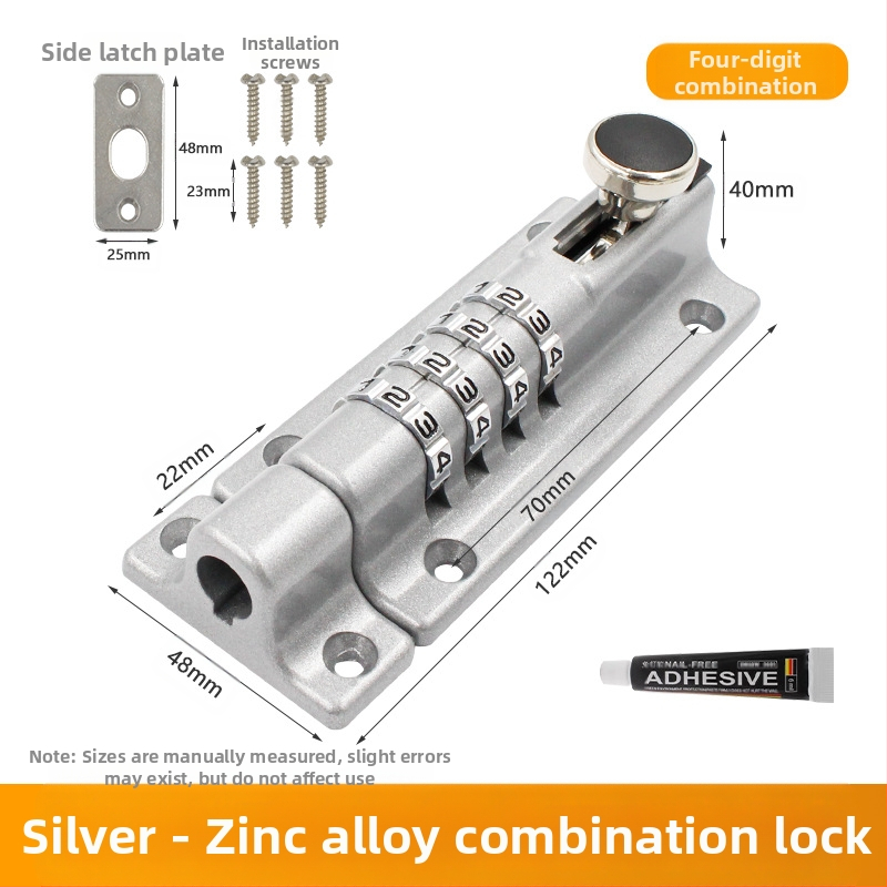 Κλειδαριά με κωδικό latch από κράμμα ψευδαργύρου – εγκατάσταση χωρίς διάτρηση, αδιάβροχη και ανθεκτική στη διάβρωση, εξωτερικός bolt για ξύλινες πόρτες