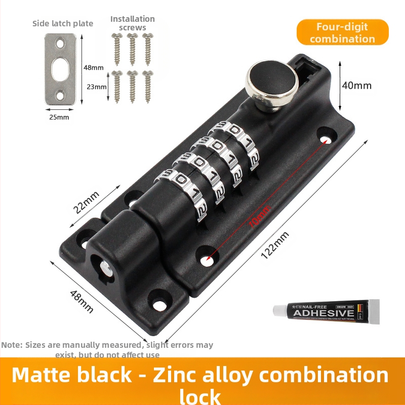 Κλειδαριά με κωδικό latch από κράμμα ψευδαργύρου – εγκατάσταση χωρίς διάτρηση, αδιάβροχη και ανθεκτική στη διάβρωση, εξωτερικός bolt για ξύλινες πόρτες