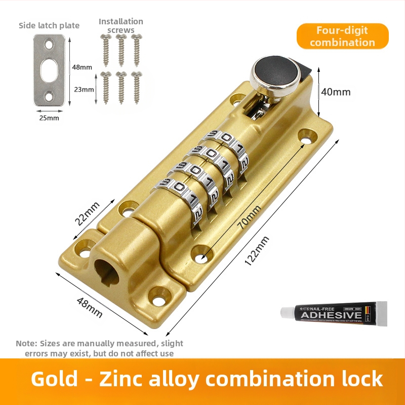 Κλειδαριά με κωδικό latch από κράμμα ψευδαργύρου – εγκατάσταση χωρίς διάτρηση, αδιάβροχη και ανθεκτική στη διάβρωση, εξωτερικός bolt για ξύλινες πόρτες