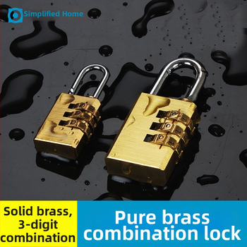 Κλειδαριά αποσκευών με αριθμητικό συνδυασμό τριών τροχών, χαλκός, μοντέλο: μικρή τρι-τροχική, πάχος ράβδου κλειδώματος 3 мм, απόσταση μεταξύ ράβδων 21 мм, τύπος: αριθμητικός, στυλ: μοντέρνος μινιμαλισμός