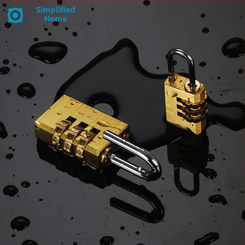 Κλειδαριά αποσκευών με αριθμητικό συνδυασμό τριών τροχών, χαλκός, μοντέλο: μικρή τρι-τροχική, πάχος ράβδου κλειδώματος 3 мм, απόσταση μεταξύ ράβδων 21 мм, τύπος: αριθμητικός, στυλ: μοντέρνος μινιμαλισμός