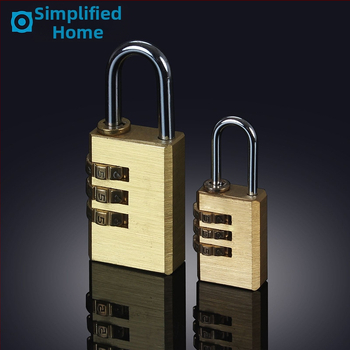 Κλειδαριά αποσκευών με αριθμητικό συνδυασμό τριών τροχών, χαλκός, μοντέλο: μικρή τρι-τροχική, πάχος ράβδου κλειδώματος 3 мм, απόσταση μεταξύ ράβδων 21 мм, τύπος: αριθμητικός, στυλ: μοντέρνος μινιμαλισμός