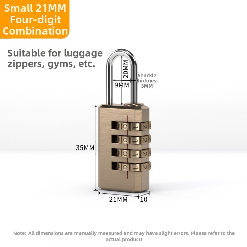 Κλειδαριά αποσκευών με αριθμητικό συνδυασμό τριών τροχών, χαλκός, μοντέλο: μικρή τρι-τροχική, πάχος ράβδου κλειδώματος 3 мм, απόσταση μεταξύ ράβδων 21 мм, τύπος: αριθμητικός, στυλ: μοντέρνος μινιμαλισμός