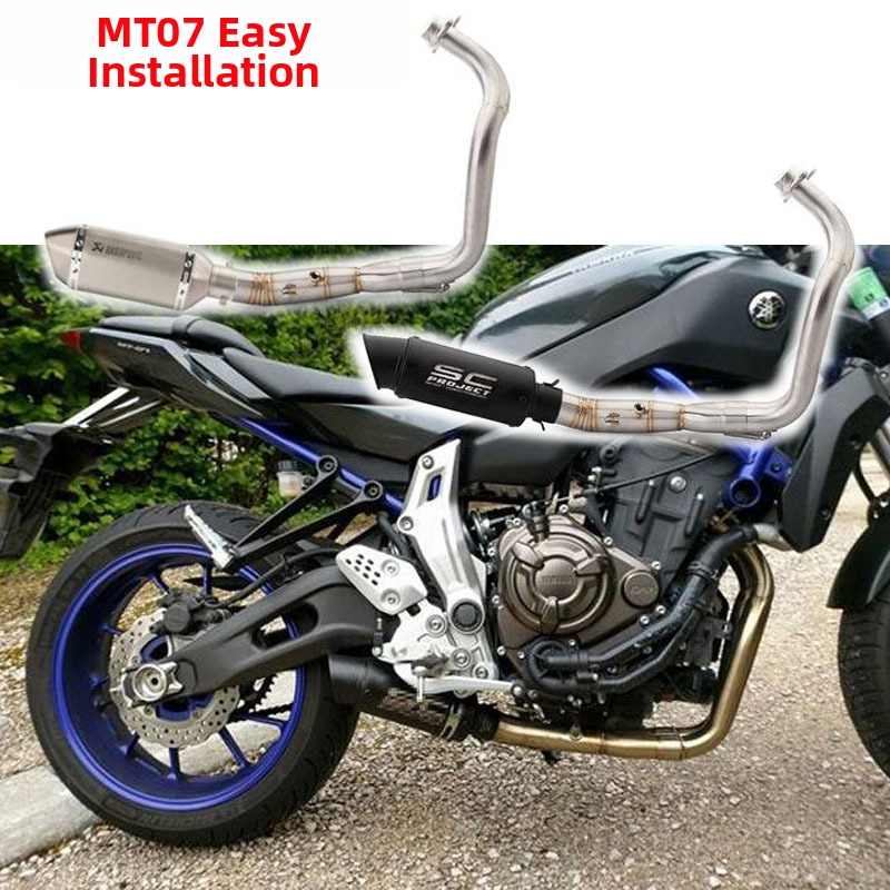 MT07 motocikla modificētā izplūdes caurule, nerūsējošais tērauds, saderīgs ar MT07
