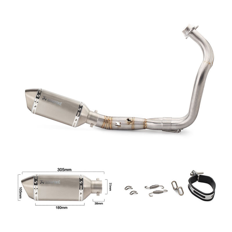 MT07 motocikla modificētā izplūdes caurule, nerūsējošais tērauds, saderīgs ar MT07