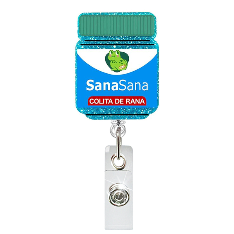 Αναδιπλώμενο ρελέ ταυτότητας σε μορφή φιάλης φαρμάκων, για γιατρούς και νοσηλευτές, ABS υλικό, περιστρεφόμενος συνδετήρας (ABS; αναδιπλούμενο; μορφή φιάλης φαρμάκων; ιατρικό θέμα; περιστρεφόμενος συνδετήρας)