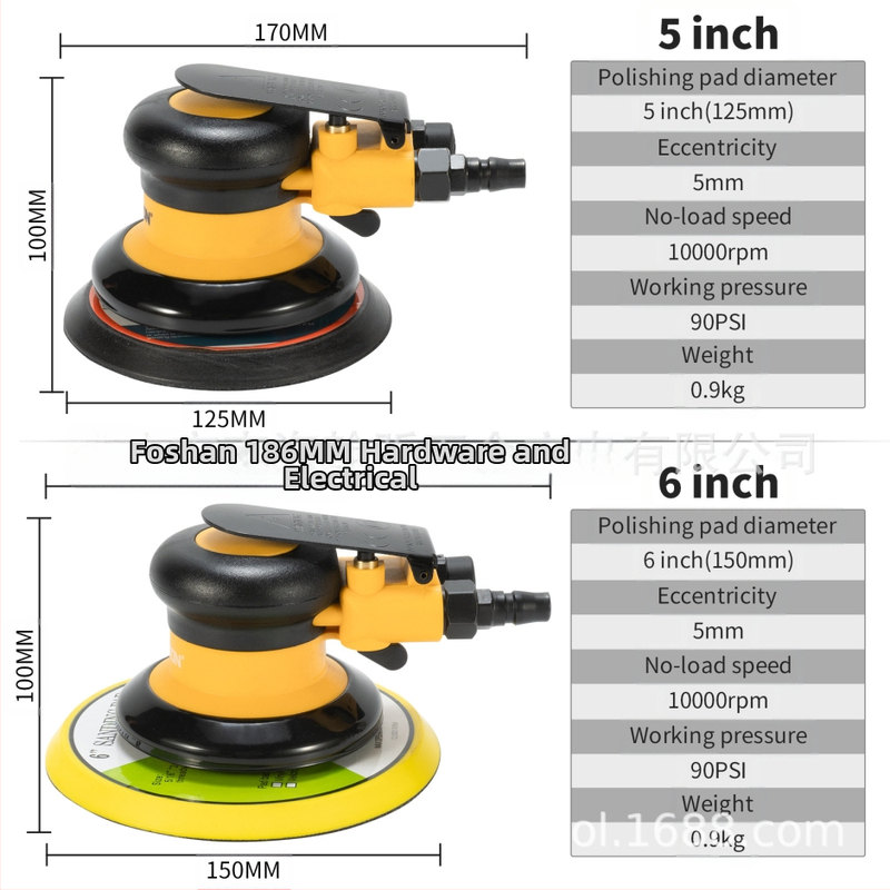 Пневматична шлайф-полировачка с вакуумен прахоуловител за метал и дърво