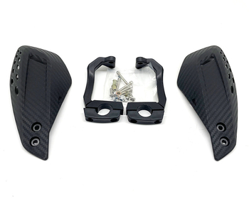 Προστατευτής τιμονιού για μοτοσικλέτα εκτός δρόμου με προστασία από πτώσεις, προστασία του μοχλού φρένου και παρμπρίζ - μοντέλο: Carbon fiber double-sided windshield guard; υλικό: PP πλαστικό