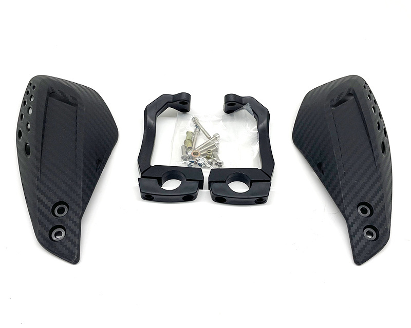 Προστατευτής τιμονιού για μοτοσικλέτα εκτός δρόμου με προστασία από πτώσεις, προστασία του μοχλού φρένου και παρμπρίζ - μοντέλο: Carbon fiber double-sided windshield guard; υλικό: PP πλαστικό