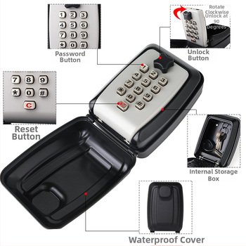 Κλειδοθήκη τοίχου με μηχανικό κλείδωμα και κωδικό, από κράμα αλουμινίου, μοντέλο G14, μάρκα LOCK NF/Newfield, κατάλληλη για εταιρείες διακόσμησης, εργοτάξια, ξενοδοχεία και ενοικιαζόμενα