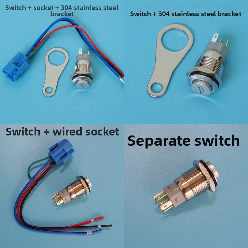 A1816mm metalni prekidač klaksona, gumb, 12V–24V s LED, IP67 vodootporno, za automobile, električna vozila i motocikle