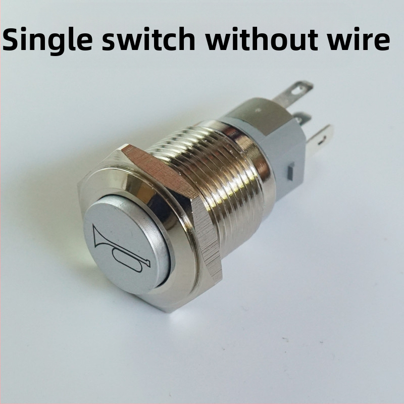A1816mm бутон за клаксон, метален, 12V–24V с LED, IP67 водоустойчив, за автомобили, електрически автомобили и мотори