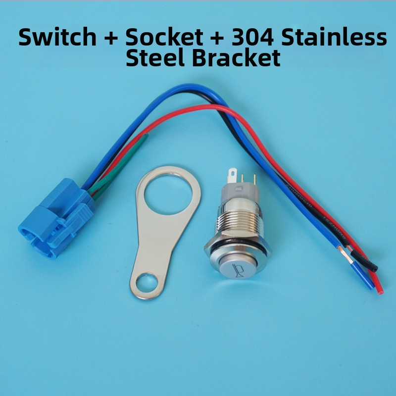 A1816mm бутон за клаксон, метален, 12V–24V с LED, IP67 водоустойчив, за автомобили, електрически автомобили и мотори