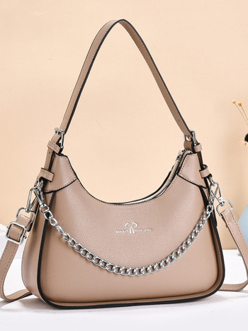 Τσαντάκι σε σχήμα dumpling για τον ώμο, PU, αλυσίδα, φερμουάρ, επένδυση πολυεστέρα, θήκη για κινητό, εσωτερική θήκη, μια ιμάντας — Άνοιξη 2025