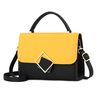 Geantă de umăr crossbody, PU material, formă orizontală pătrată, închidere cu buton snap, buzunar interior cu fermoar, căptușeală poliester