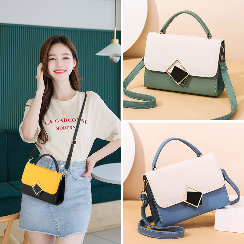 Geantă de umăr crossbody, PU material, formă orizontală pătrată, închidere cu buton snap, buzunar interior cu fermoar, căptușeală poliester
