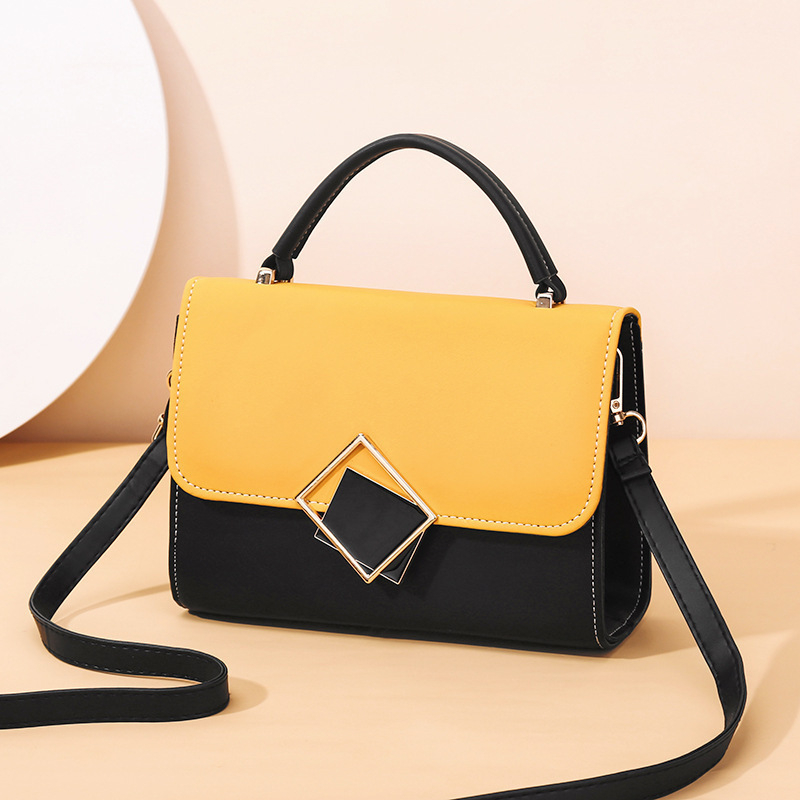 Geantă de umăr crossbody, PU material, formă orizontală pătrată, închidere cu buton snap, buzunar interior cu fermoar, căptușeală poliester