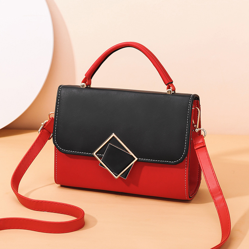 Geantă de umăr crossbody, PU material, formă orizontală pătrată, închidere cu buton snap, buzunar interior cu fermoar, căptușeală poliester