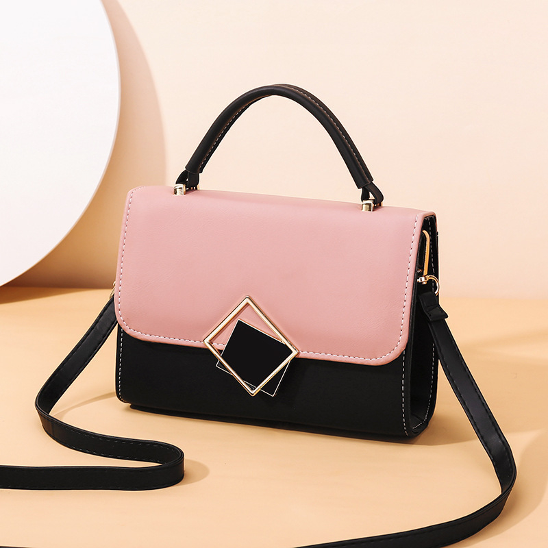 Geantă de umăr crossbody, PU material, formă orizontală pătrată, închidere cu buton snap, buzunar interior cu fermoar, căptușeală poliester