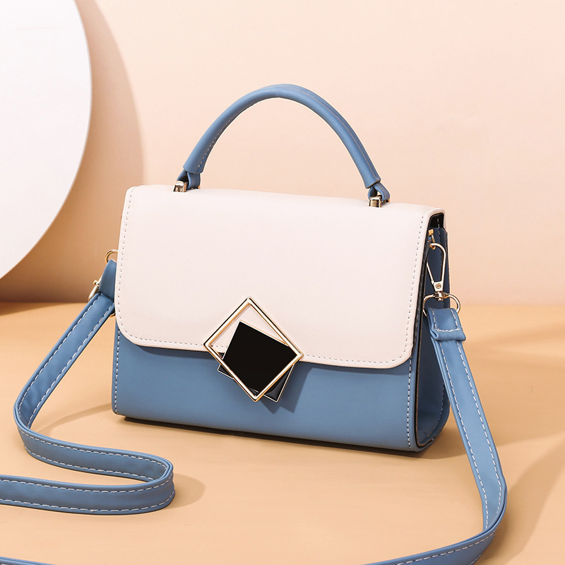 Geantă de umăr crossbody, PU material, formă orizontală pătrată, închidere cu buton snap, buzunar interior cu fermoar, căptușeală poliester