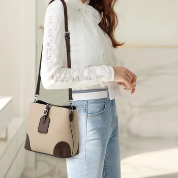 Kožna torba tip košare s magnetskim zatvaranjem, velika zapremina, dvostruki remeni, unutarnji džepovi sa zipom i džep za telefon