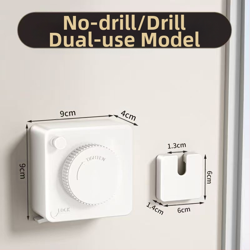 Balkona žāvēšanas aukla ar teleskopisku uzstādīšanu bez urbumiem — 304 nerūsējošā tērauda troses, ABS + alumīnija pamats