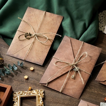 MOYL Kraft Paper Σετ επιστολών με φακέλους – χειρόγραφα ερωτικά γράμματα, γράμματα εξομολόγησης, ρομαντικό κρεμαστό με σπάγγο κάνναβης