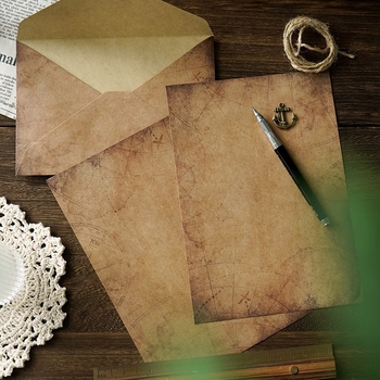 MOYL Kraft Paper Σετ επιστολών με φακέλους – χειρόγραφα ερωτικά γράμματα, γράμματα εξομολόγησης, ρομαντικό κρεμαστό με σπάγγο κάνναβης