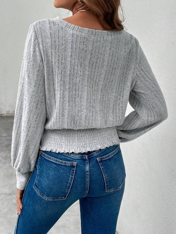 Тениска с дълги ръкави, кръгло деколте, полиестер-спандекс смес 90-95% полиестер, уличен хипстър стил, есен 2024