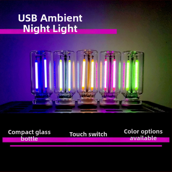 USB nakts gaisma ar skārienvadību – stikla lampiņa nakts galdiņam un automašīnas atmosfērai, Modelis 352, Jauda 5, Spriegums 5