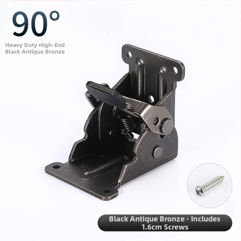 90° самозадържаща се сгъваща шарнир за мебели – за маси и табурети, от високопрочна стомана, щамповане, заклепване и покритие