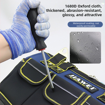 Θήκη εργαλείων για ηλεκτρολόγους και ξυλουργούς, καμβά 1680D, αδιάβροχη και ανθεκτική στη φθορά, χωρητικότητα 10L, φόρτος 15kg