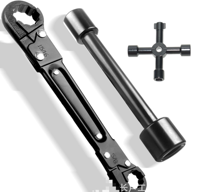 NOHOO Dvostrani ključ za popravak cijevi s ključem za slavinu i utičnim ključem