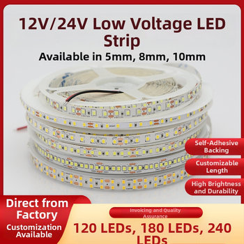Αυτοκόλλητη λωρίδα LED, είσοδος 12V, 120 LED (2835), 12W, ρυθμιζόμενη φωτεινότητα