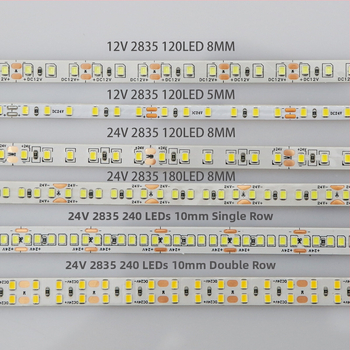 Самозалепваща LED лента, 12V вход, 120 светодиода (2835), 12W, регулируема яркост