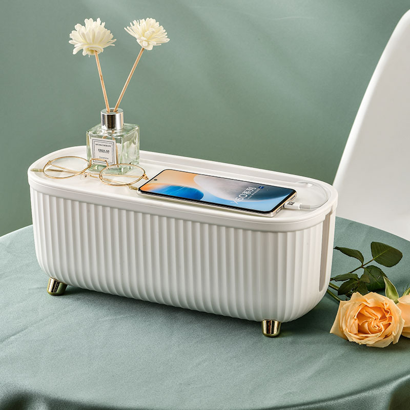 Cutie de depozitare pentru cabluri cu capac – ABS plastic, 5 L capacitate, organizare cabluri și încărcătoare