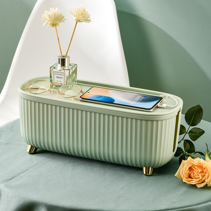 Cutie de depozitare pentru cabluri cu capac – ABS plastic, 5 L capacitate, organizare cabluri și încărcătoare