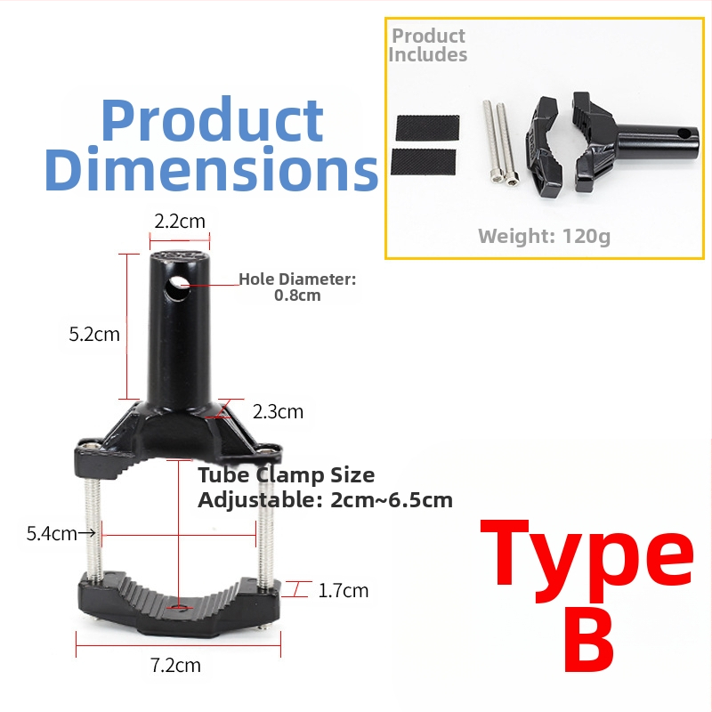 Πλαίσιο τοποθέτησης φανού μοτοσικλέτας με επεκτεινόμενη στήριξη, κλιπ σωλήνα και κραταστή φανού για τον μπροστινό φέρινγκ