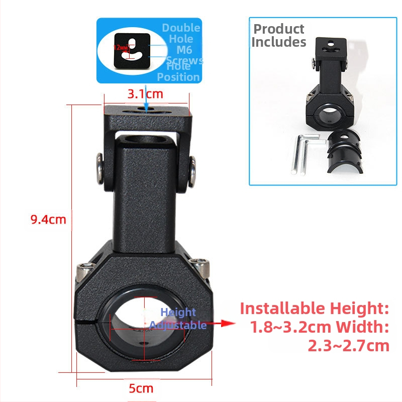 Πλαίσιο τοποθέτησης φανού μοτοσικλέτας με επεκτεινόμενη στήριξη, κλιπ σωλήνα και κραταστή φανού για τον μπροστινό φέρινγκ