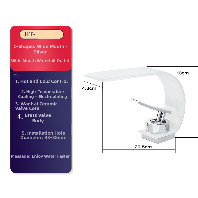 Baterie de lavoar din cupru, montaj pe blat, amestec cald/rece, cartuș ceramic, 0–80 °C, diametru 35 mm