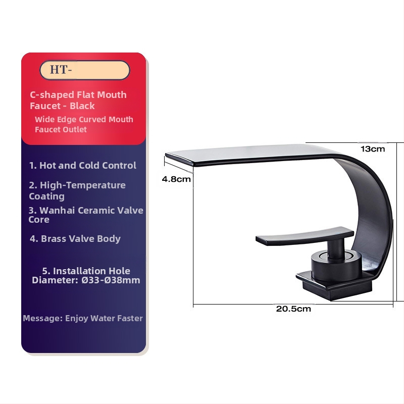 Baterie de lavoar din cupru, montaj pe blat, amestec cald/rece, cartuș ceramic, 0–80 °C, diametru 35 mm