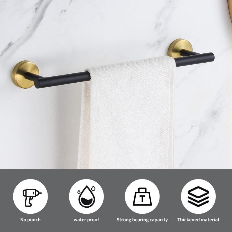 Whale Cheng метален седемчастен комплект за баня с държач за кърпи, лого отпечатано, персонализация по поръчка