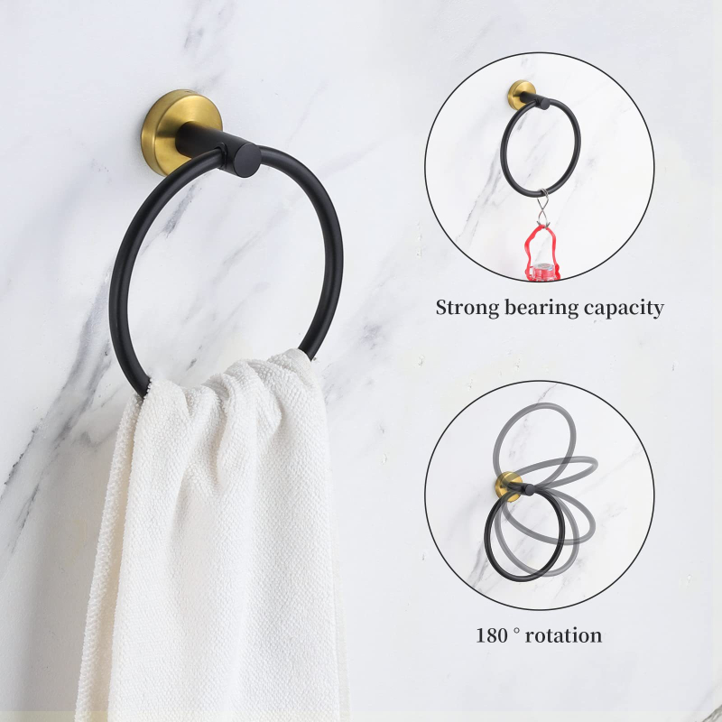 Whale Cheng метален седемчастен комплект за баня с държач за кърпи, лого отпечатано, персонализация по поръчка