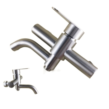 Τοίχο-εντοιχισμένος τριπλός ντους με βαλβίδα ανάμειξης, 304 ανοξείδωτο ατσάλι, τετράγωνη κεφαλή ντους